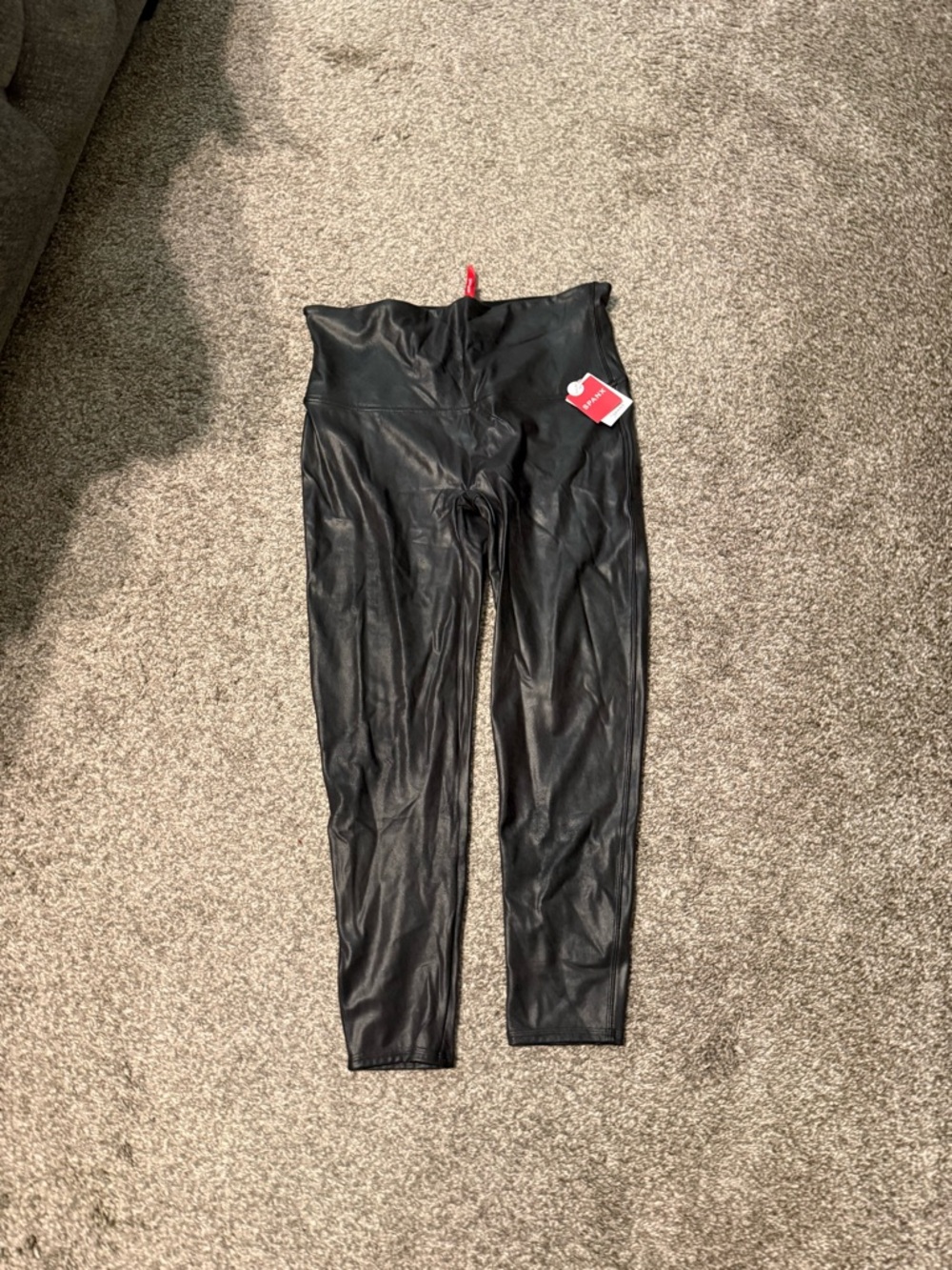 SPANX Faux Leather High-Waist Leggings in Black 2x petite